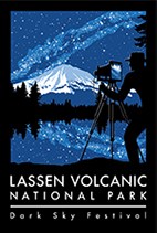 A graphic of a man with an old-fashioned camera taking a photo of a mountain and the Milkyway reflected in a lake