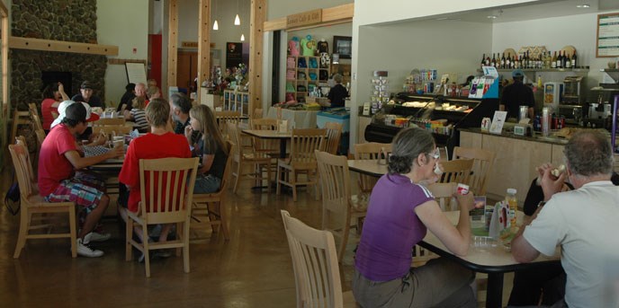 Visitors enjoying lunch at the Lassen Cafe & Gift in the Kohm Yah-mah-nee Visitor Center