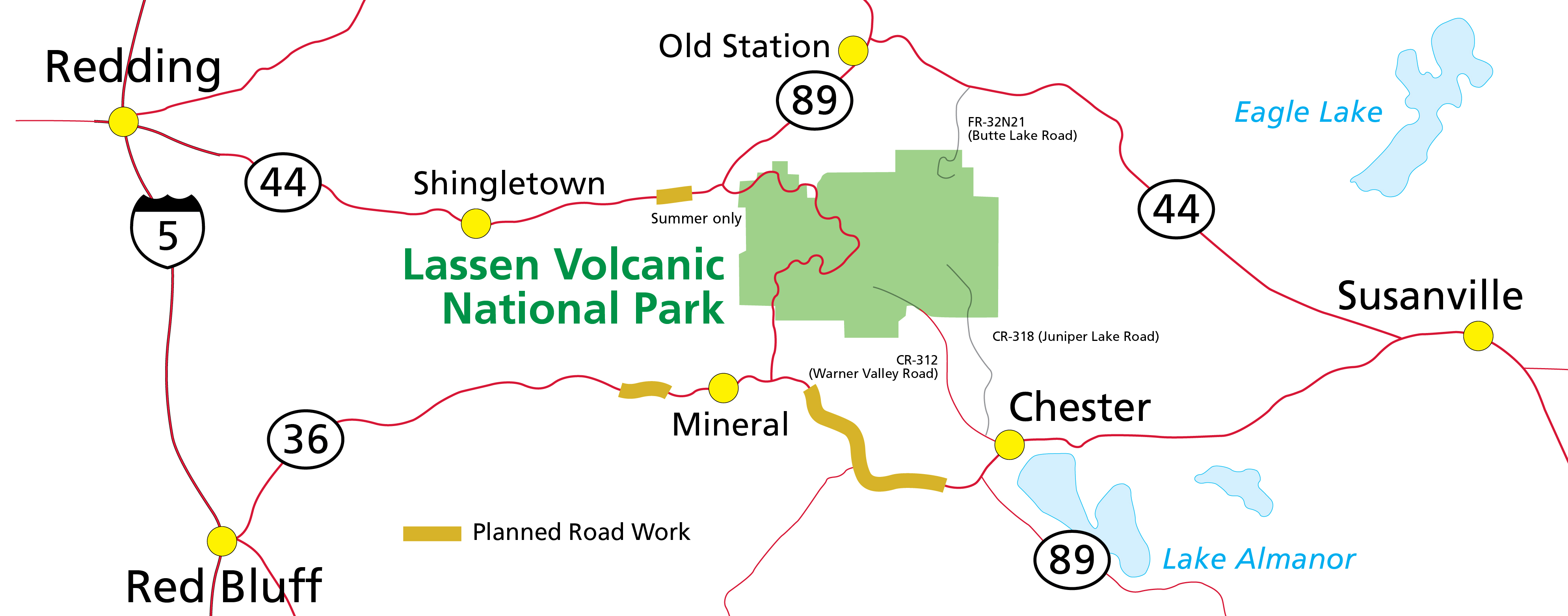 Downloadable Lassen Park Map