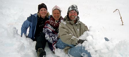 Sledders pose for a picture Sledders pose for a picture