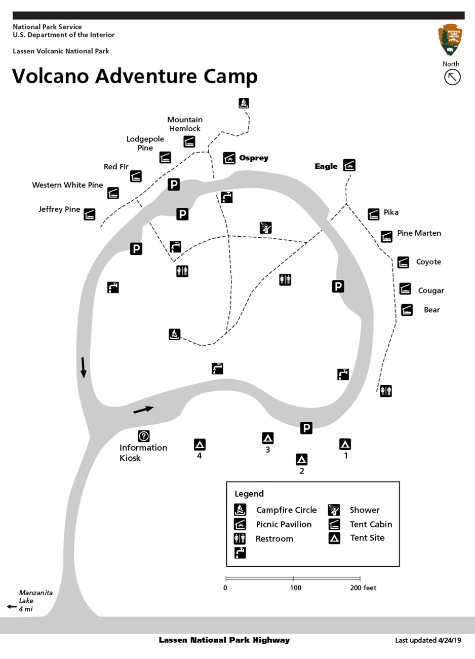 Map of Volcano Adventure Camp