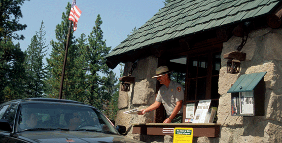 Manzanita Lake entrance station Manzanita Lake entrance station