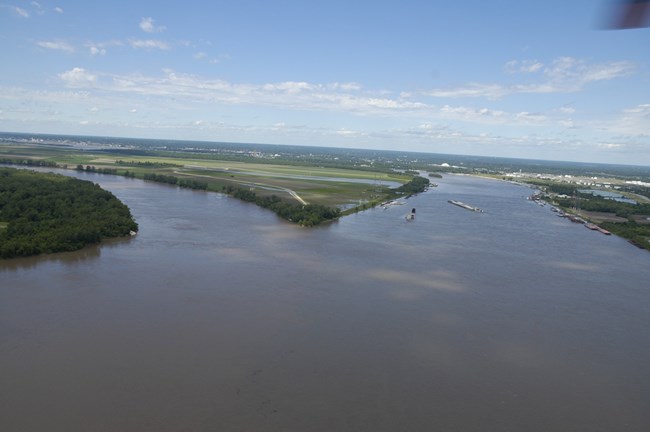 River with two forks