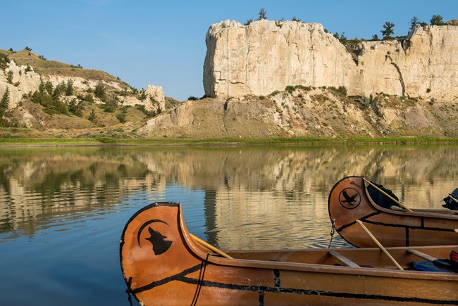 canoes on a river