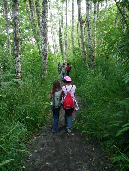 Students hiking the Netul Trail Students hiking the Netul Trail
