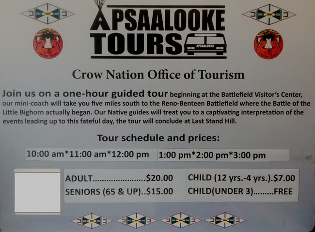 CASH ONLY APSAALOOKE TOURS