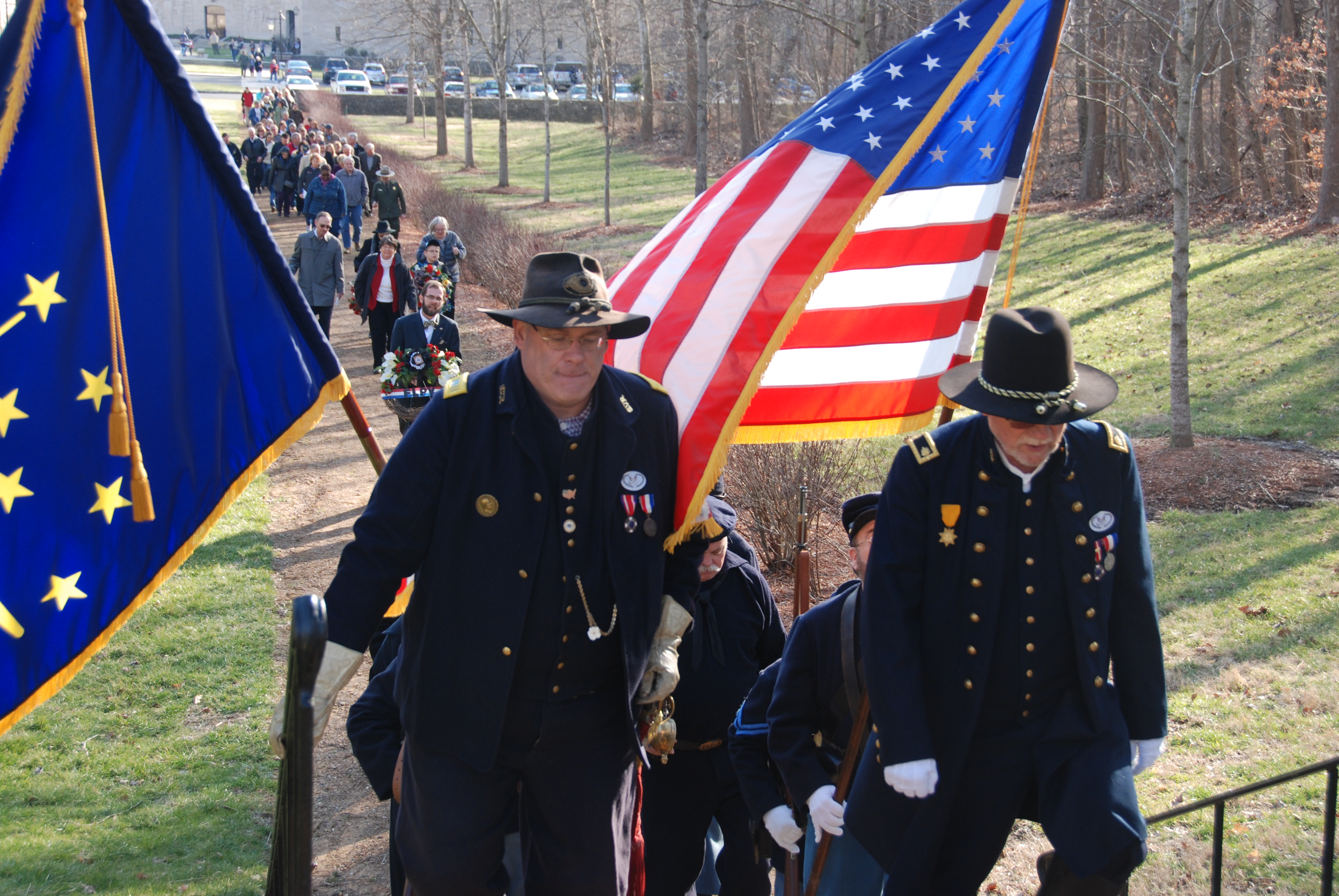 Walk to Nancy Hanks Lincoln's Grave from Memorial Building during Lincoln Day event