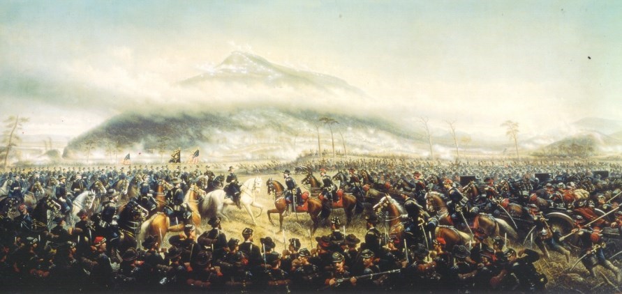 Painting of the Battle of Lookout Mountain