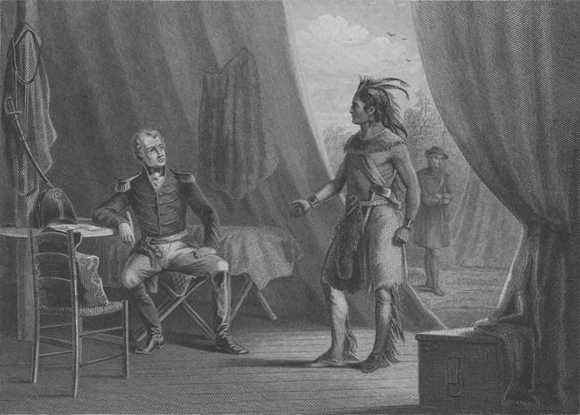 Red Eagle's surrender to Andrew Jackson