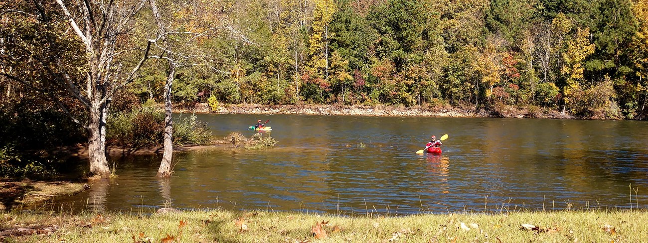 Kayakers on the Little River at Canyon Mouth Park