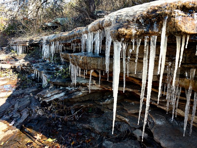 Icicles on Sandstone at Little River Falls