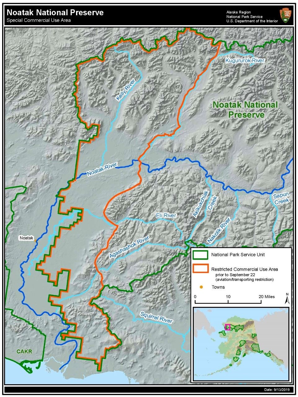 Noatak National Preserve Special Commercial Use Area Map