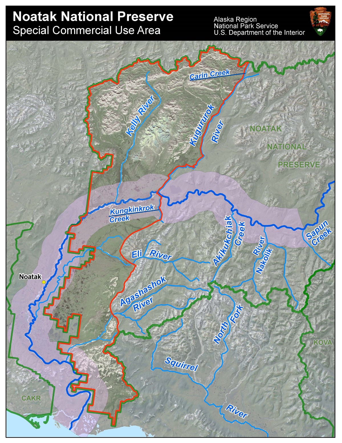 NOAT-Map Noatak National Preserve Special Commercial Use Area Map