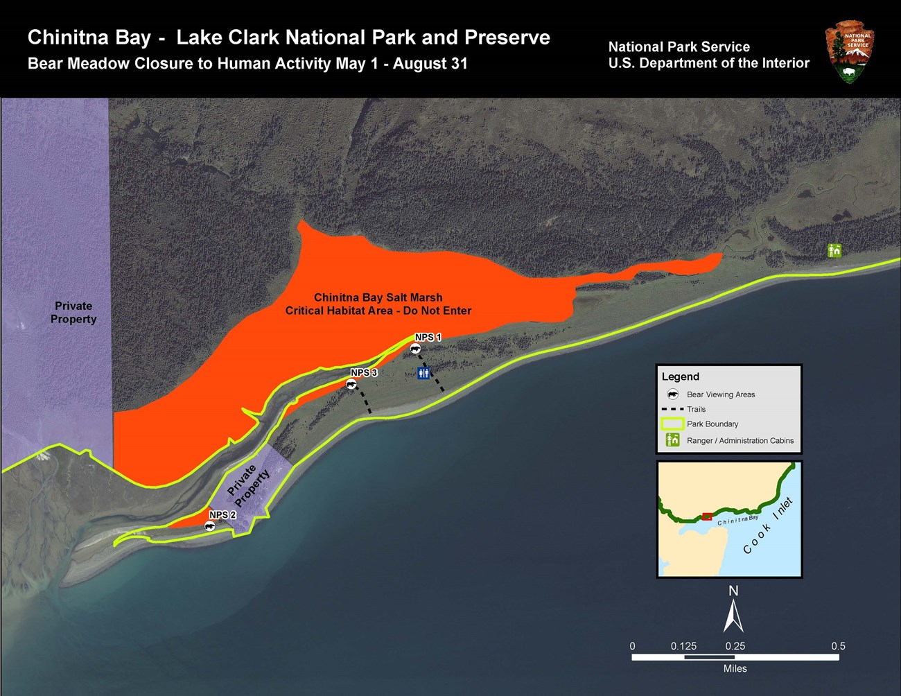Chinitna Bay Bear Meadow Closure Map