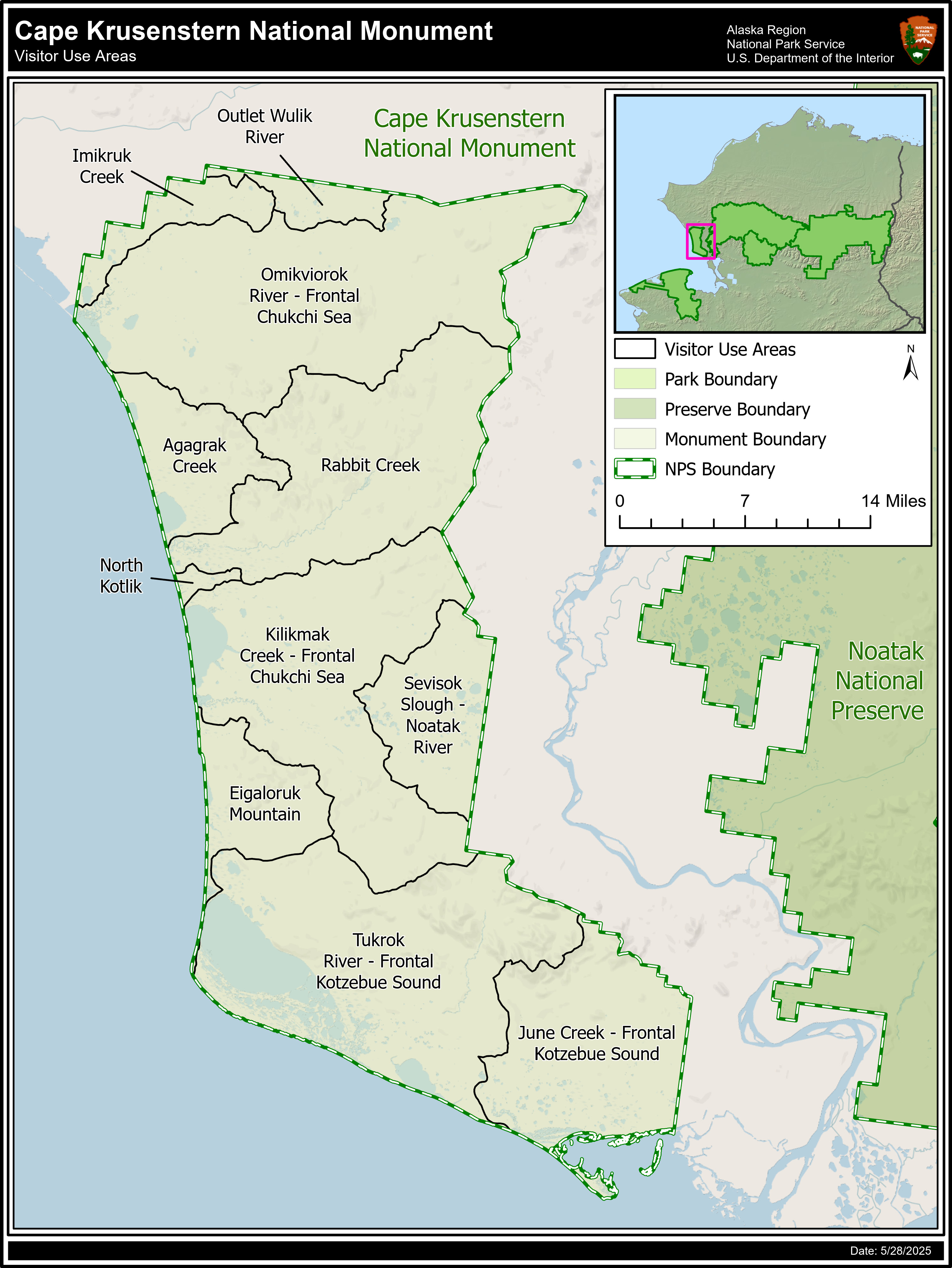 Cape Krusenstern National Monument Visitor Use Area Map