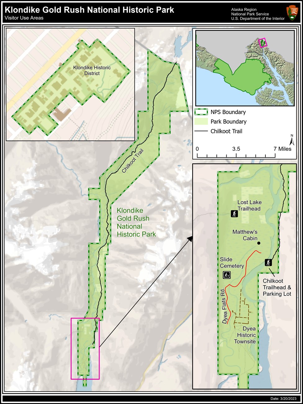 Klondike Gold Rush National Historical Park Visitor Use Area Map