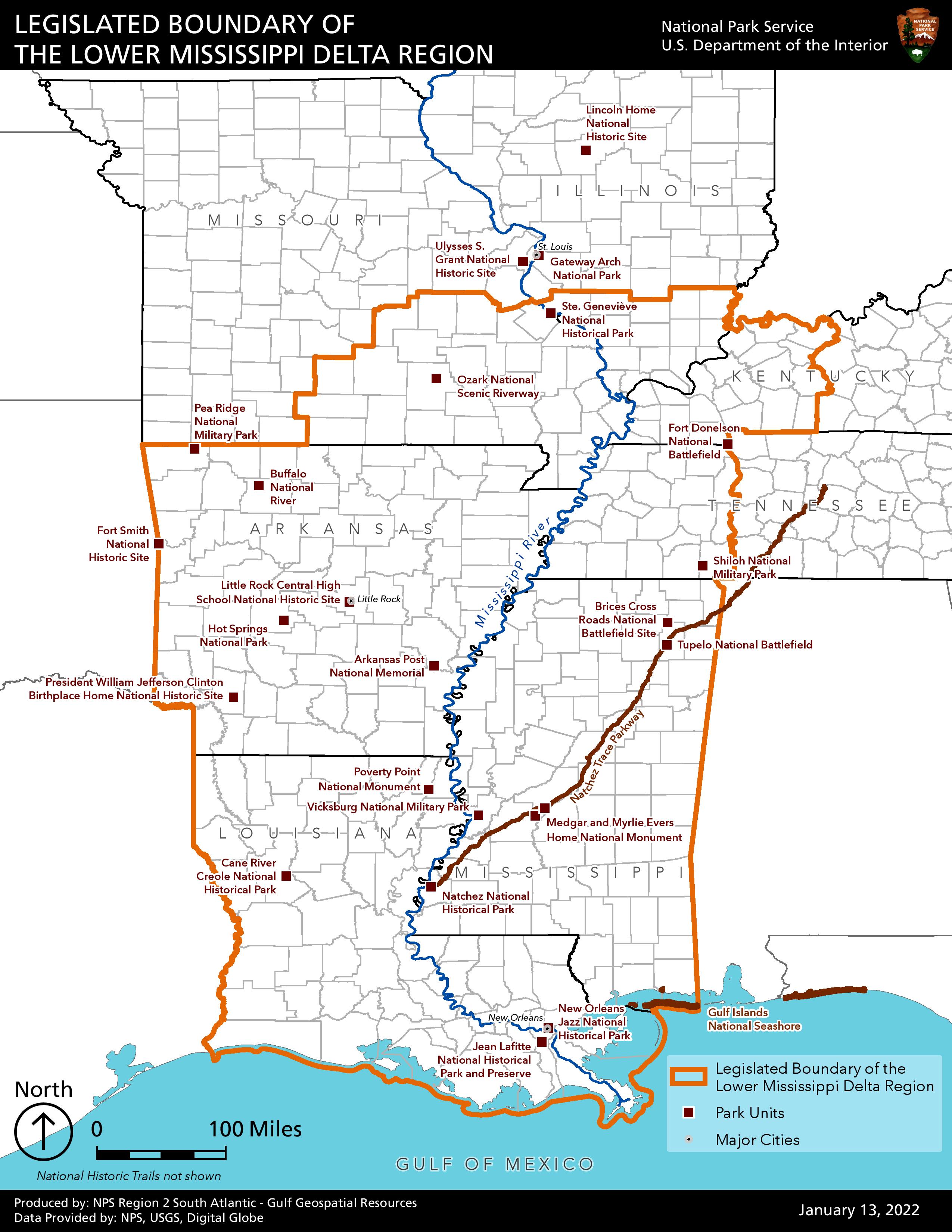 Interactive Map of Louisiana's National Parks and State Parks