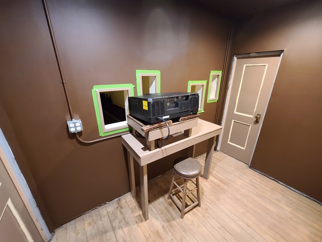 The projection room after renovation