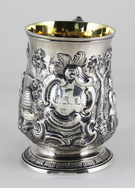 Charles Appleton Longfellow's sterling silver christening cup, made by English silversmith Hester Bateman in 1786. Charles Appleton Longfellow's sterling silver christening cup, made by English silversmith Hester Bateman in 1786.