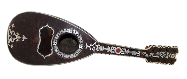 An eighteenth century mandolin, made in Naples, Italy by Donatus Filano.