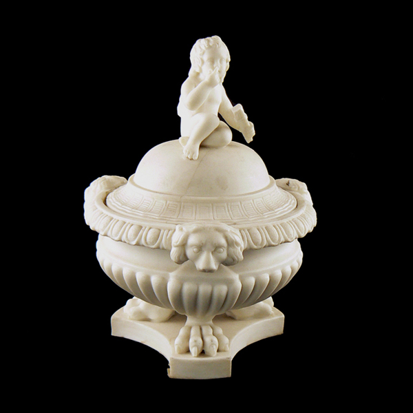 A parian jar or inkwell given to Henry Wadsworth Longfellow by British literary critic S.C. Hall.