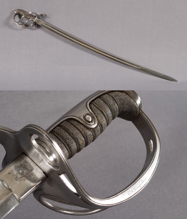 A Civil War cavalry saber that belonged to Charles Appleton Longfellow. A Civil War cavalry saber that belonged to Charles Appleton Longfellow.