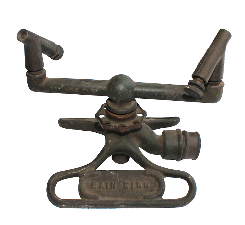 A Rain King lawn and garden sprinkler from the 1920s.