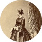 an old sepia toned portrait of a woman from the mid 1800s