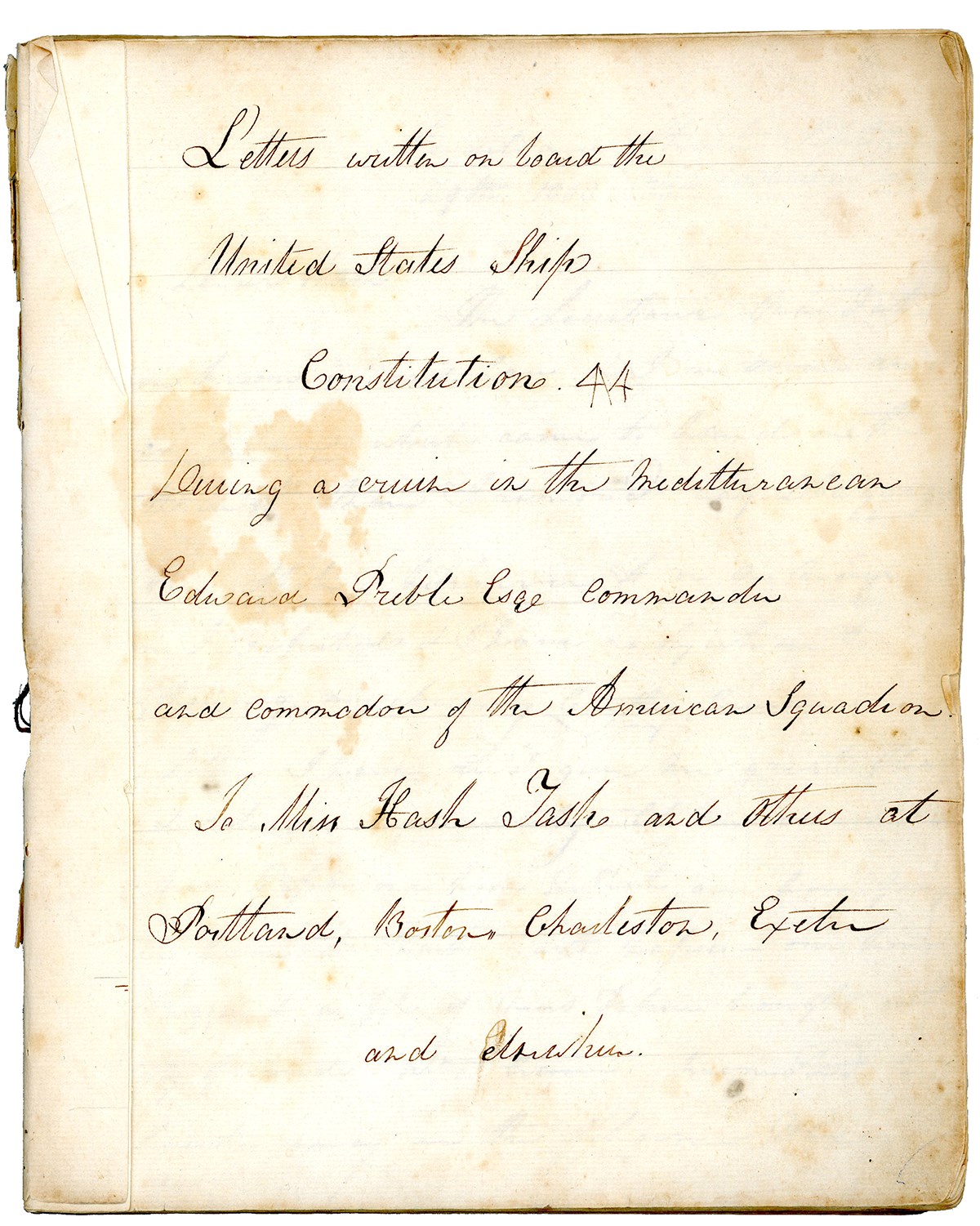 A handwritten letter book kept by Henry Wadsworth in 1803-1804.