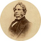 Bust-length studio portrait of Henry Longfellow