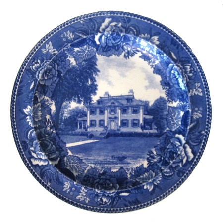 Wedgwood Plate Blue and white plate showing Georgian mansion in center