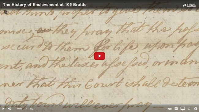 Screencap of a video, showing handwritten 18th-century petition