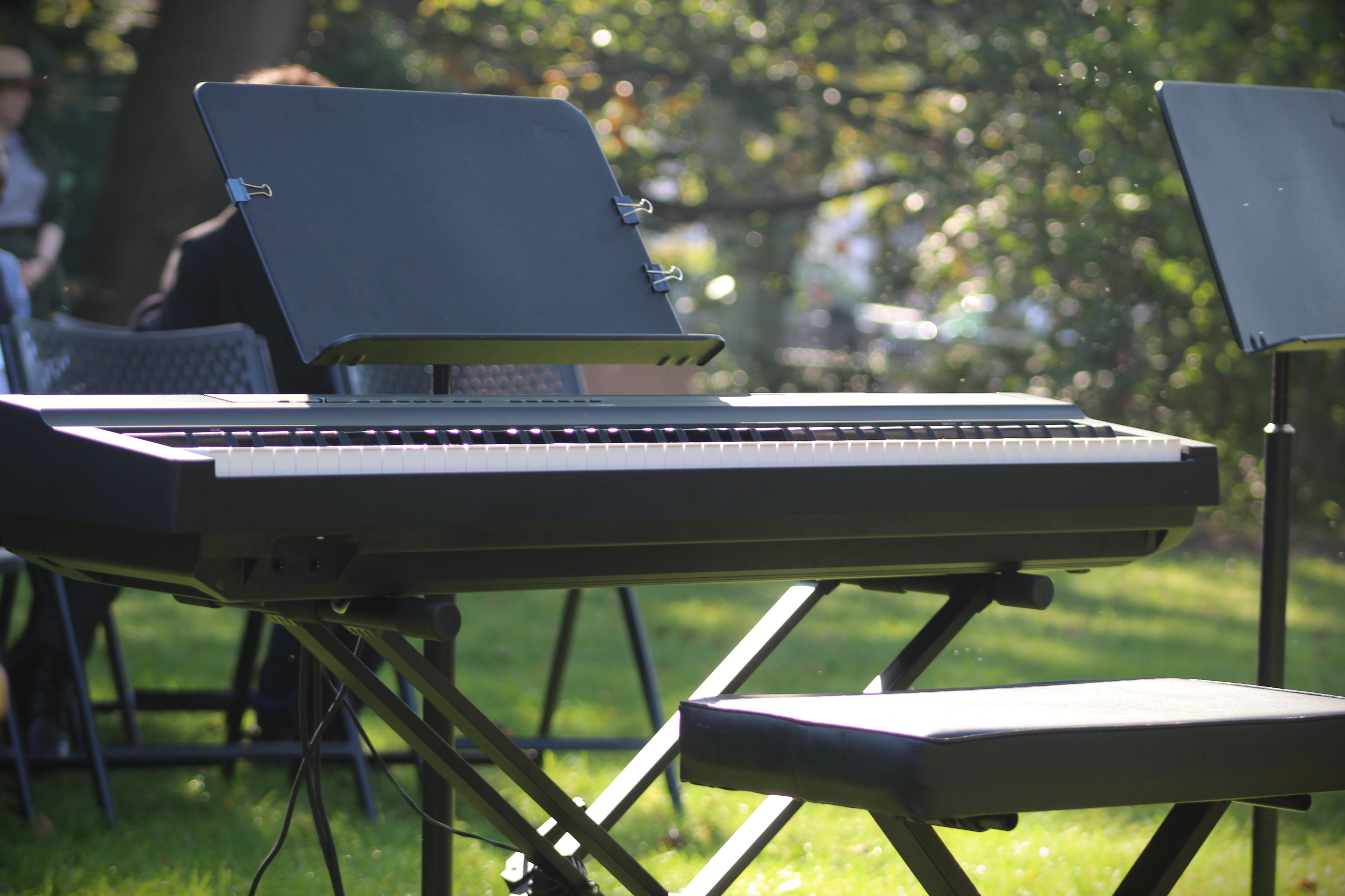 Keyboard set up outdoors
