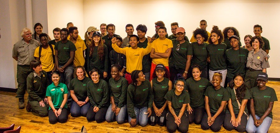 Hartzog Award Recipients Spindle City Corps getting picture taken