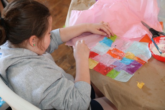 Child making paper crafts Child making paper crafts