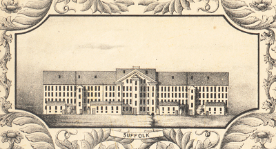 An illustration of the Suffolk Mill in 1850