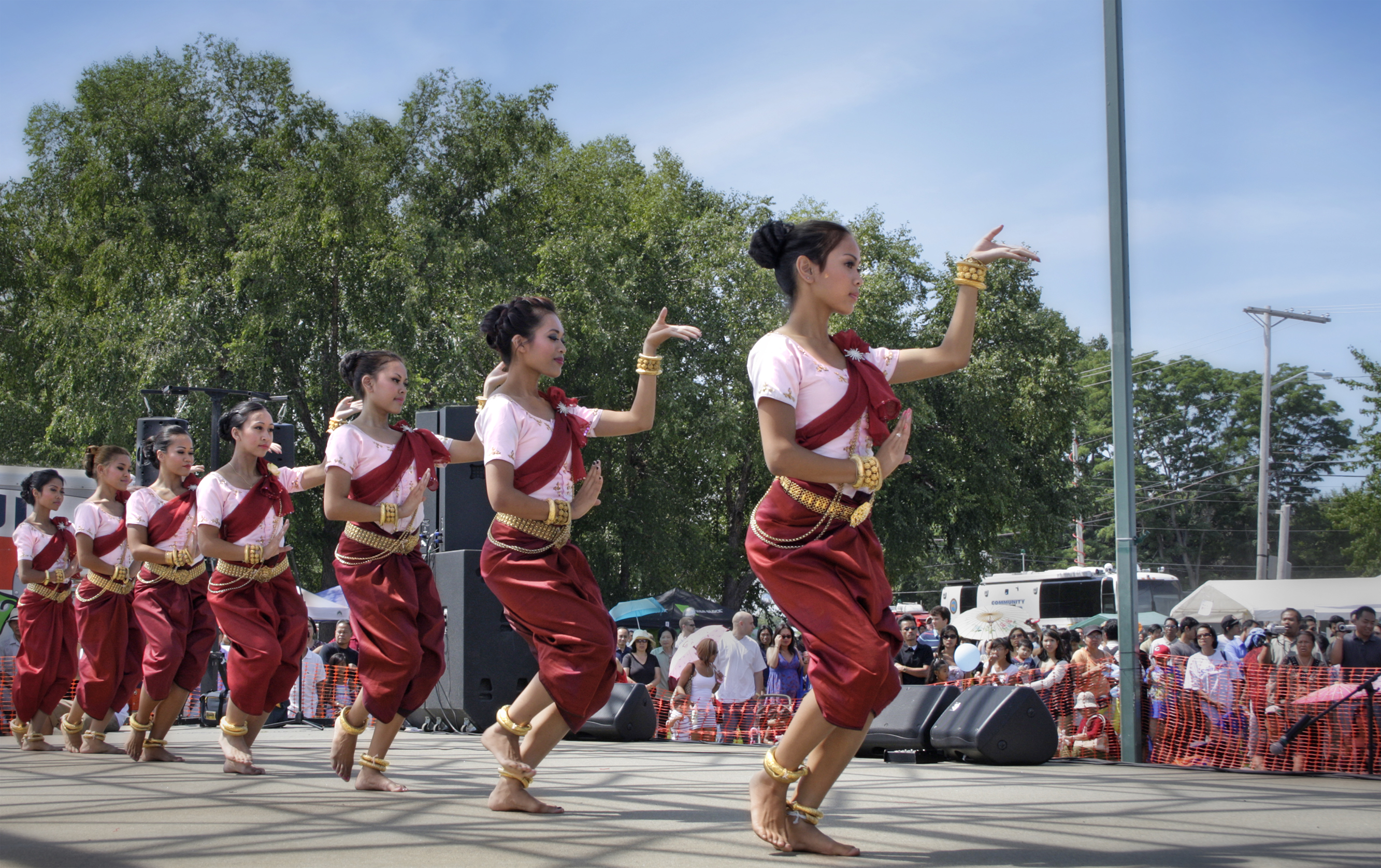 A group of dancers perform at the Southeast Asian Water Festival