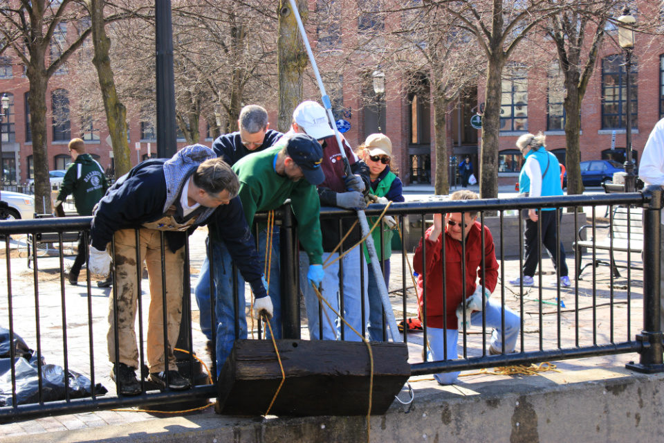Lowell Canalwaters Cleaners at work Canal clean up