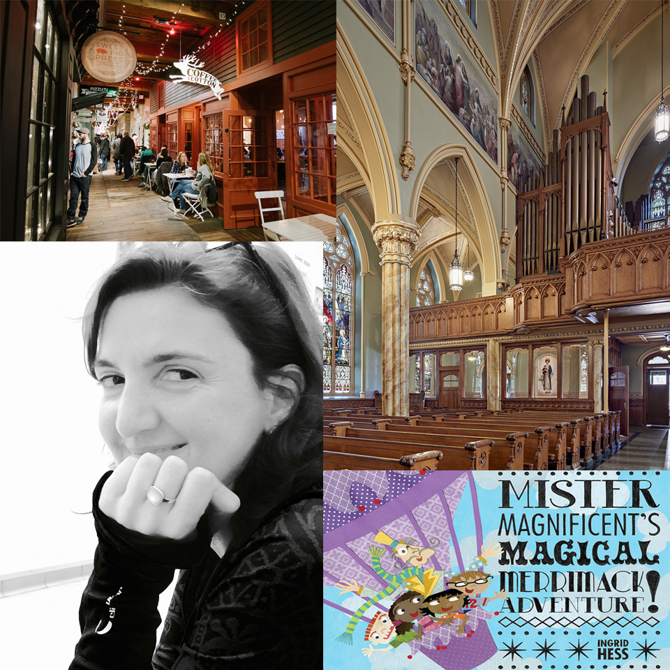 2016 award winners (l-r) Mill 5, St. Patrick's Church, Mr. Magnificent book cover, Ingrid Hess