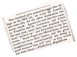Mill Girl newspaper article