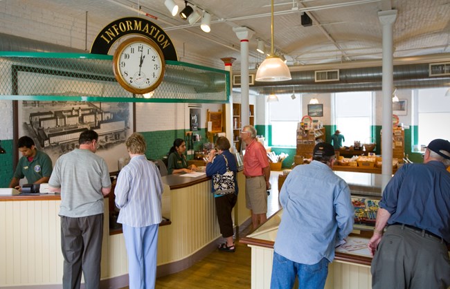 The Information Desk at the Boott Cotton Mills Museum