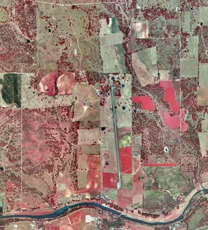 Infrared aerial photo of the LBJ Ranch