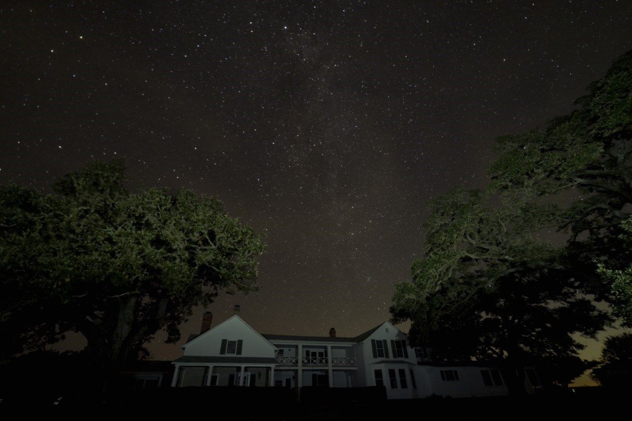 Thousands of stars above the darkened Texas White House.