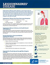 Picture of CDC Fact Sheet on Legionnaires’ Disease