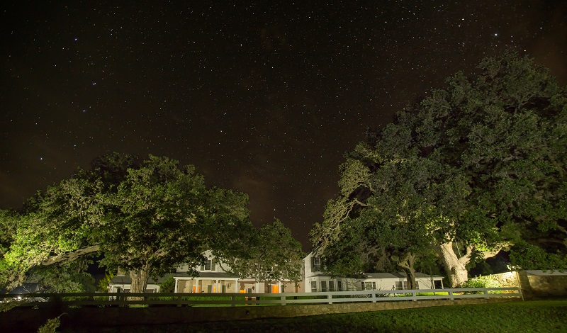 A view of the night sky over the Texas White House.