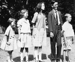 President Johnson at age 13 with brother and sisters