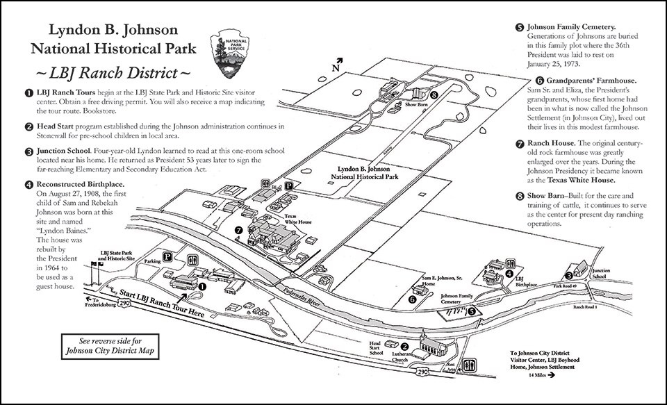 Black and White Map of LBJ Ranch