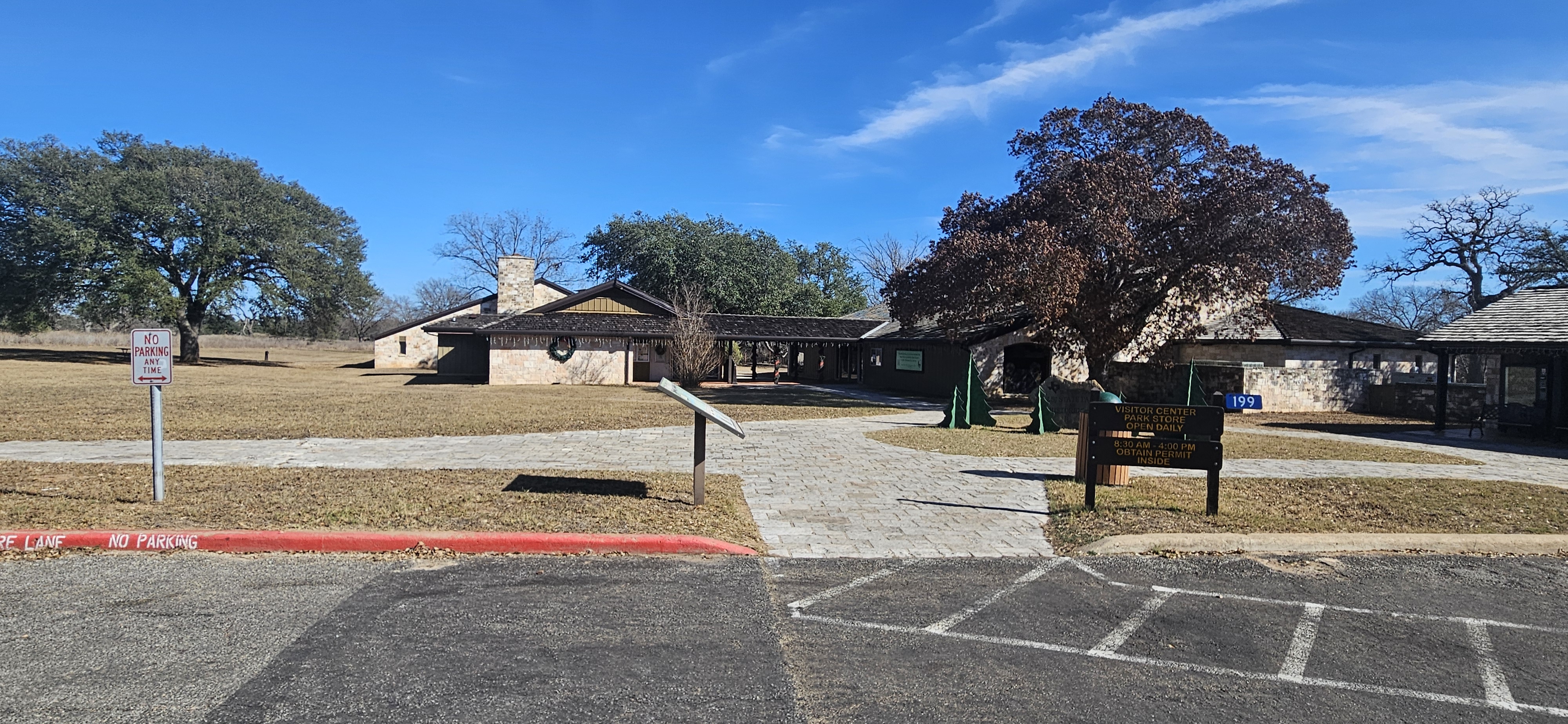 Stone visitor center building