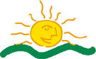 sun over hills
