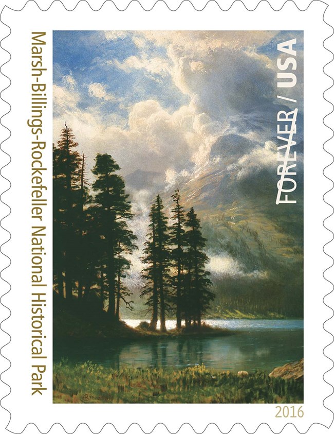 Centennial Forever Stamp - Scenery in the Grand Tetons by Albert Bierstadt